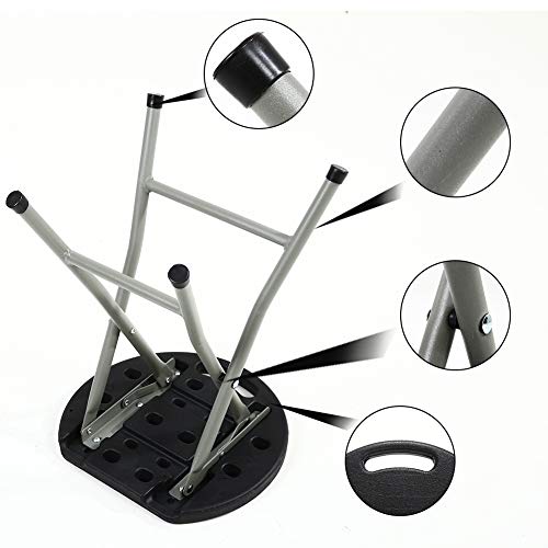 KKTONER Portable Metal and Plastic Folding Stool Light Weight Outside Chair Set of 2 Black - Thumbnail 3