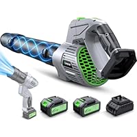 Electric Leaf Blower Cordless, 900,000 RPM, 2 x 4.0Ah Batteries & Charger, Handheld Leaf Blowers for Lawn Care, 5 Speed Mode, Portable Lightweight Grass Blower for Yard, Patio & Outdoor Use