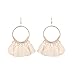 INSANEY Bohemia Fan Shape Tassel Earrings Hoop Dangle Ear Drop (White)