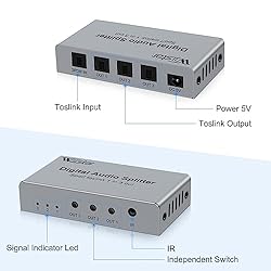 Wiistar Digital Optical Audio Splitter 1 in 3 Out