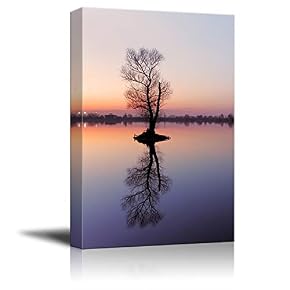 Beautiful Landscape Water Reflection Painting Artwork for Home Framed