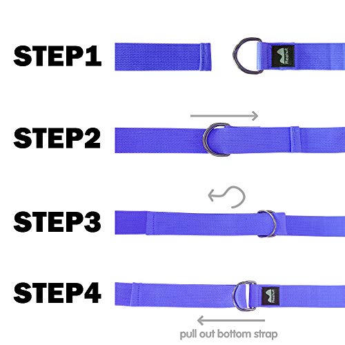 image for REEHUT Yoga Strap 8ft with Ebook - Durable Polyester Cotton Exercise S