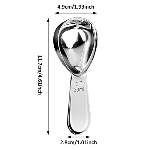 KONUNUS 3 Piece Stainless Steel Coffee Scoops Short Handle Scoop Coffee