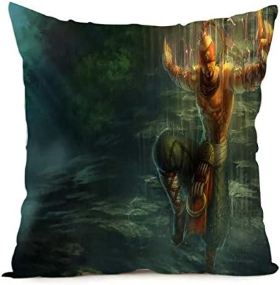 VintaStore Custom Lee Sin Soft Square Invisible Zippered Throw Pillowcase Cover Best Gamer Gift 18x18inch