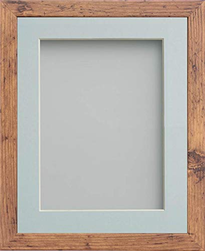 Frame Company Allington Rustic Photo Frame with Light Blue Mount, 8x8 for 5x5 inch, fitted with perspex