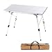 CampLand Aluminum Height Adjustable Folding Table Camping Outdoor Lightweight for Camping, Beach, Backyards, BBQ, Party and Picnic (A)