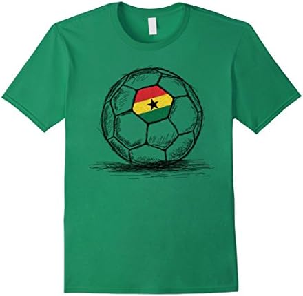 Men's Ghana Ghanaian Flag Design On Soccer Ball Jersey T-Shirt XL Kelly Green