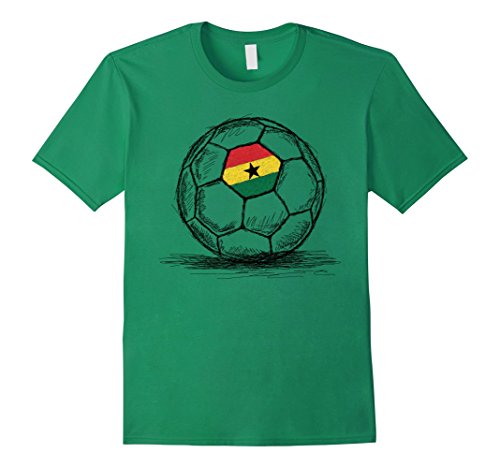 Men's Ghana Ghanaian Flag Design On Soccer Ball Jersey T-Shirt XL Kelly Green