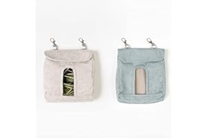 ABLAZEZAI Rabbit Grey Sack Hay Bag Feeder Storage - Multipurpose for Chinchillas, Hamsters, Guinea Pigs & Small Animals