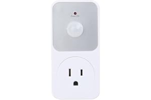 Motion Sensor Power Socket Switch 110V 1800W PIR Infrared Detection Outlet for Garage Hallway and Home Lighting Control