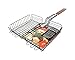 Charcoal Companion Non-Stick Rectangle Grilling Basket with Rosewood Handle