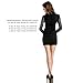 Miss ord Women's Long Sleeve Rhinestone High Neck Bodycon Casual Party Club Mini Dress Black