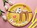 Springtime Sloth Party Bundle, Includes Plates, Napkins, Cups, and Cutlery (24 Guests,144 Pieces) Multicolor