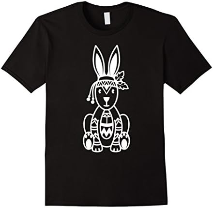 Mens Thanksgiving Tribal Bunny Rabit Native American Cute Medium Black