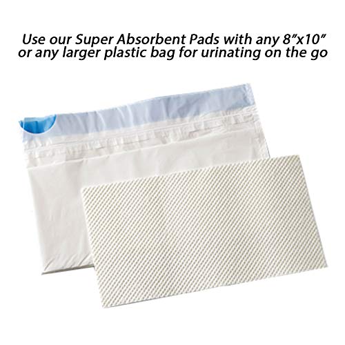 Super Absorbent Disposable Gelling Pads for Bedside Commode Liners and Bed Pans for Easy Clean-up and Order Elimination. Can be Used for Urine Bag Absorption. Liquids solidify in Seconds!