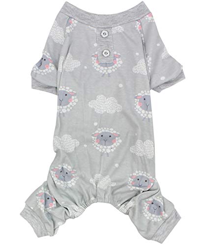 Parisian Pet Dog Pajamas - Cute Cat/Dog Onesie Size XL - Gray Sheep - Ideal Everyday Outfit for Male/Female Dogs and Cats