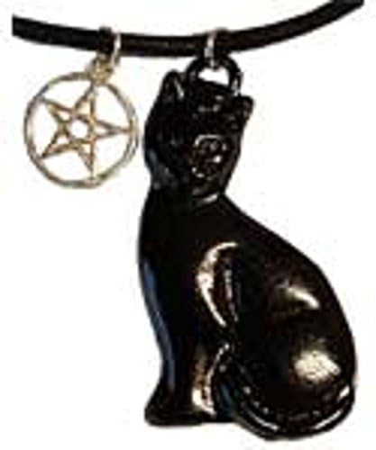 Black Cat and Pentagram amulet