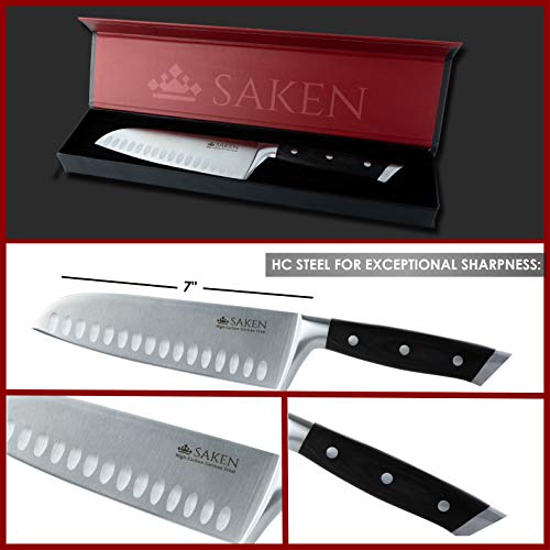 SAKEN Santoku Knife 7Inch Japanese Chef Knife with HighCarbon