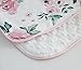 Pink Floral Ruffle Baby Minky Blanket Water Color, Pink Floral Nursery Crib Skirt Set Baby Girl Crib Bedding (4 Pieces Set)
