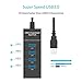 USB Hub, Hhusali 4-Port USB 3.0 Hub (5Gbps Transfer Speed, Lightweight, For Mac and Windows OS)