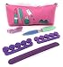 Spa Party Favors 48 Piece Set for Girls mani and pedi (8 Mini Emery Boards, 16 Toe Separators, 8 Brushes, and 8 6-way Nail Buffer)