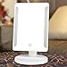 New version,Luckybird Countertop MakeUp Mirror with 36 Led Lights, Travel Mirror,mirror with lights,USB Powered Alternative Available with USB Cable （battery included） (White)