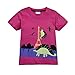 Coralup Toddler Boys Girls Cotton Tee Short Sleeve Tshirt(2-3 Years,Fuschia,Dinosaur)