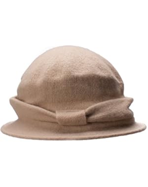 Retro Solid Color Womens Winter 100% Wool Bow Bucket Cloche Hat A220