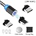 Magnetic USB Charging Cable Micro USB Type C IProduct with LED, Multi 3-in-1 Cable Charger for Android Phone,Multiple Charging Adapters.Fast Charge Kyerivs (1-Black, 2M/6.6ft)