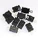 RuiLing 10pcs Self-Lock Push Button Switch KAN-28 for Flashlight SMD Type ON-Off Mini Switch (Flat Pin with Hole)