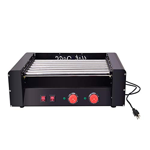 YiiYYaa Electric 18 Hot Dog 7 Roller Grill Cooker Machine 1350-Watt dual-temperature controls - Commercial Grade [US Stock] - Thumbnail 6
