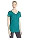 Hanes Women's Shirts, Slub Cotton Shirred V-Neck Tee, Cotton T-Shirts for Women, Women’s Tee Shirts