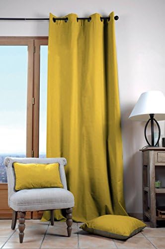 Lovely Casa Duo Plain Curtain 140 x 280 cm, Cotton, Mustard