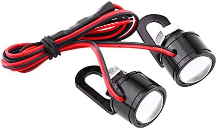 Anauto 2pcs Universal LED Motorcycle Bike Handlebar Rear Mirror Light DRL Driving Fog Lamp(Red)