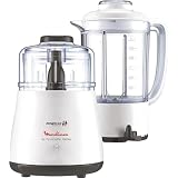 Moulinex La Moulinette Chopper With Blender, 1000 Watt, White - Dpa241