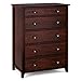 VASAGLE Chest of Drawers, 5-Drawer Dresser with Solid Wood Frame, Storage Unit for the Bedroom, Living Room, Kid’s Room, with Antique-Style Handles, Easy Installation, Espresso