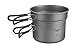 Wild Peak Titanium Lightweight 3-Piece (1.2L, 800ml, 400ml) Pot and Pan Camping Hiking Mess Kit Cookware Set