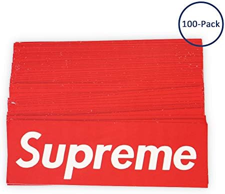 wangjiankang Supreme Sticker, Supreme Box Logo Sticker 100PCS Supreme Red Luggage Graffiti Waterproof Oil Proof Skateboard Stickers for Phone, Bikes, Car, Laptop or Luggage