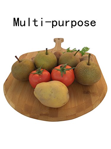 Fiery Chef 19.7-inch x 12.6-inch Premium Natural Solid Three Layers Bamboo Pizza Peel, Paddle for Homemade Pizza and Bread Baking