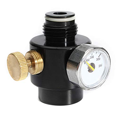 Airsoft PCP Paintball Tank Cylinder Adjustable Compressed Air Regulator Output Pressure 0-300psi 0.825-14NGO Thread