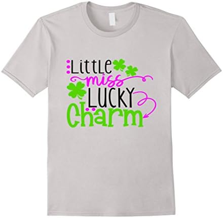 Men's Irish Shirt Kids School Daughter Little Miss Lucky Charm Medium Silver