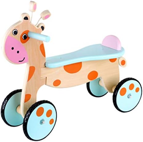 Baby Wooden Scooter, Versatile and Safe Non-Slip Wheels, Solid Center of Gravity, Wooden Cart for Children's Early Education Puzzle Walking Toys