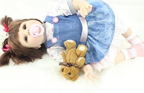 Rayish Reborn Baby Doll Soft Silicone 22inch 55cm Magnetic Lovely Lifelike Cute Lovely Bull-puncher skirt girl