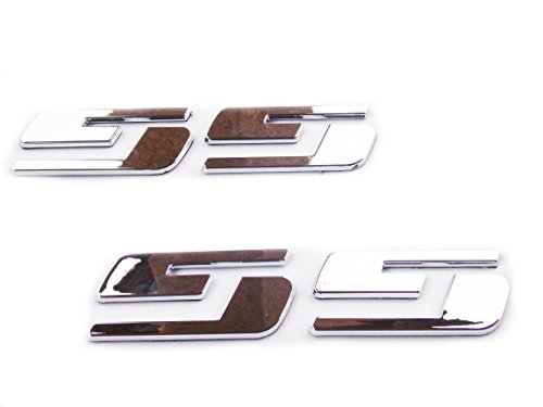 2 (Pair) New OEM Chevrolet Chevy Silverado Chrome SS Emblems Badges GMC Sierra 1500 Door Tailgate Emblems