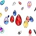 50Pcs Teardrop Sew on Rhinestones Crystal AB Glass Flatback Rhinestone for Crafts Clothing Wedding Dress Decoration,11X18mm Red