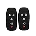 A Pair Black Silicone Rubber Keyless Entry Remote Key Fob Case Skin Cover Protector fit for Ford Fusion Mustang Lincoln MKZ MKC