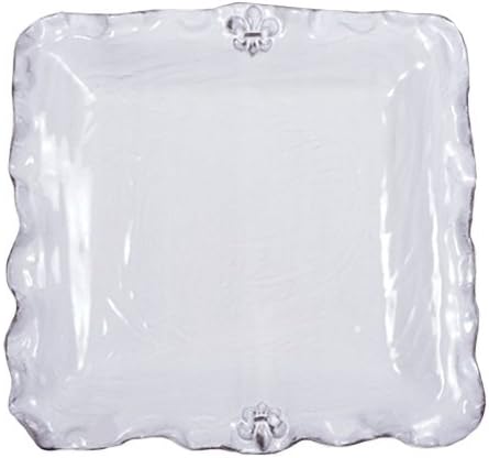AbigailsFleur De Lis White Square Platter , Large