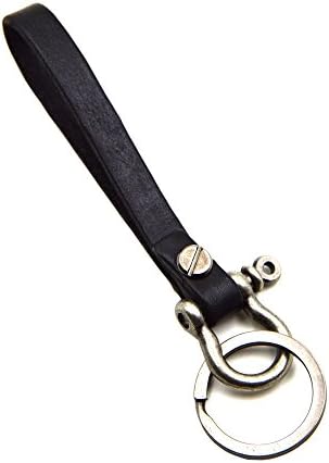 Hirisy Genuine Leather Key Chain Ring Fob for Men (Black)