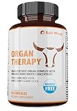 Organ Therapy - Grass Fed Beef Organ Meat Complex Supplement with Organic Bone Broth Concentrate (Beef Liver, Heart, Kidney and Bone Broth Capsules with BioPerine), 90 Capsules