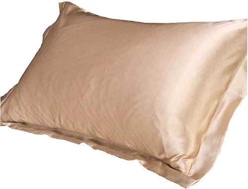 Hot 2pc Hair Sleep-helper Hair Beauty Standard Silk~y Satin Pillow Case Cover (Light Tan)